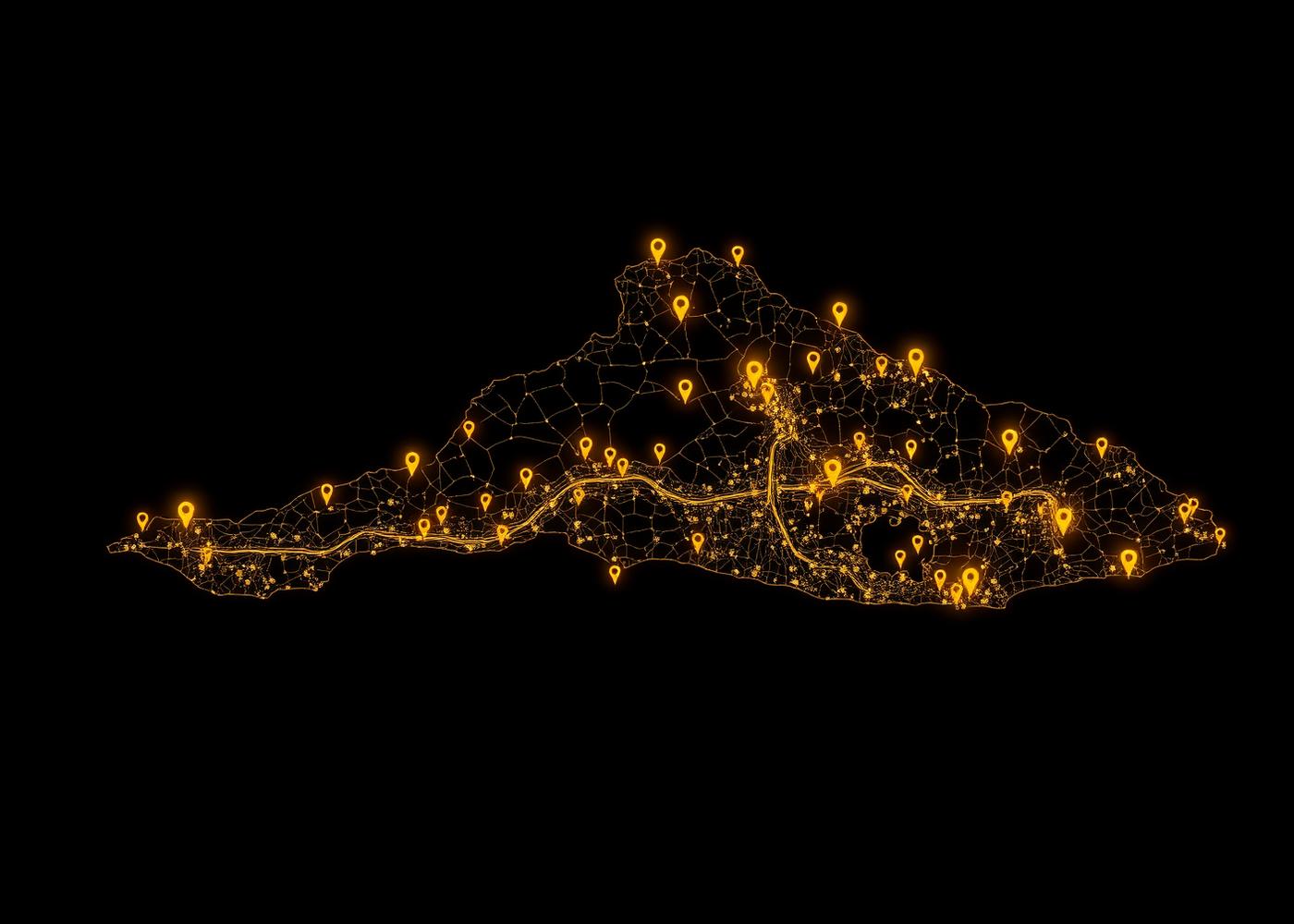 Mapa de atendimento em Florianópolis